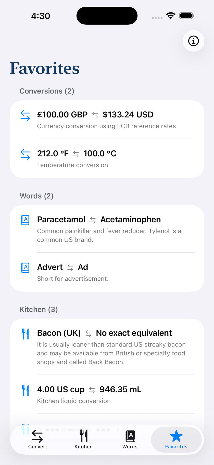 Favorites Favorites screenshot